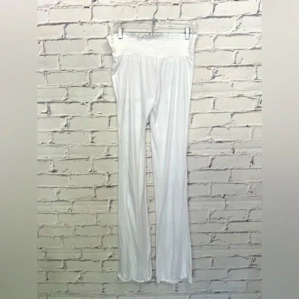 LAmade Bobi Smocked Waist Wide Leg Pant in White - Picture 3 of 16
